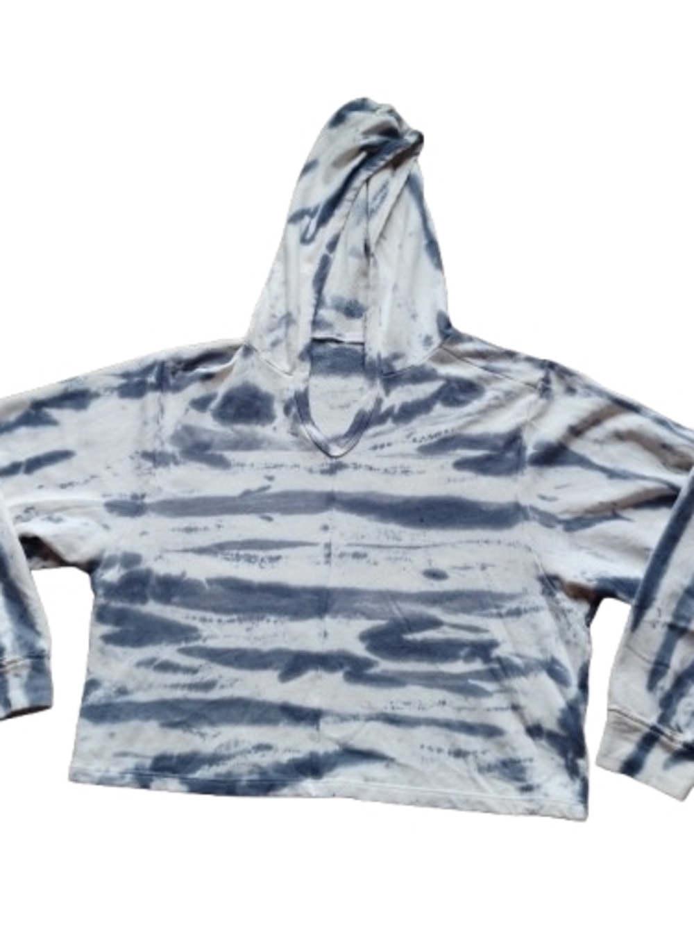 New Free People Movement Tie Dye Hoodie M Blue White Oversized